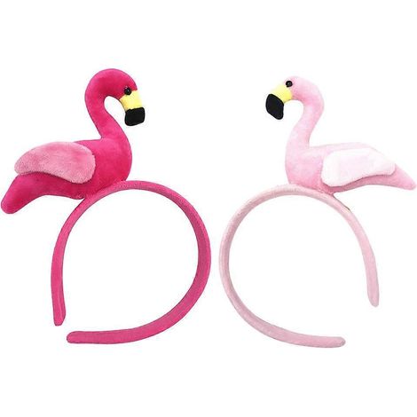 Lot de 2 accessoires de Noël pour cheveux : serre-tête flamant rose, décorations de fête.-20X17cm