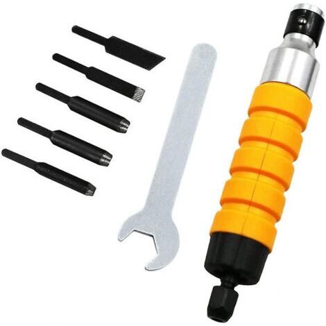 Ensemble d'outils de sculpture de ciseau à bois électrique avec clé à poignée de ciseau à bois outils de sculpture sur bois (1/5)