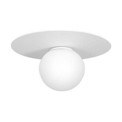 Plafonnier boule verre blanc Ø35 E14 Flat Luminex design