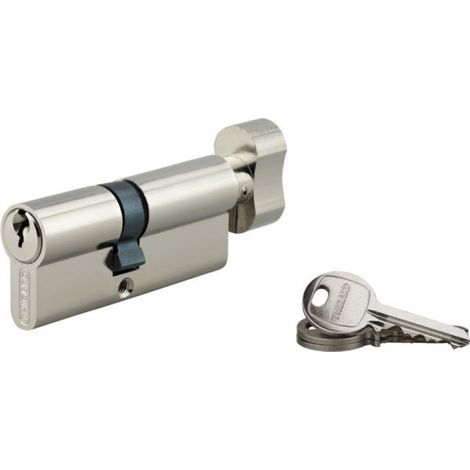 Cilindro europeo SA con pomolo 30 x 30 mm nichelato, 3 chiavi – THIRARD