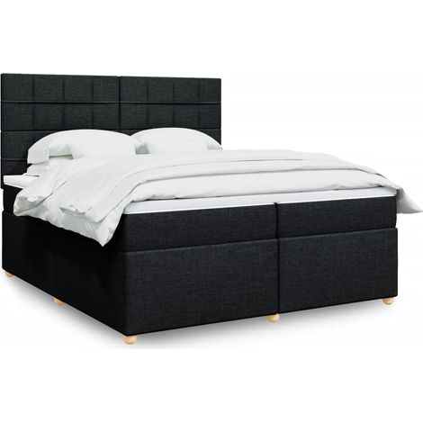 Boxspringbett mit Matratze Schwarz 200x200 cm Stoff