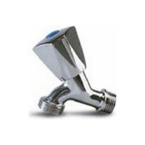Grifo Lavadora Universal y Jardín Cromado Toma Pared 1/2” y Salida 3/4” Diseño Simple