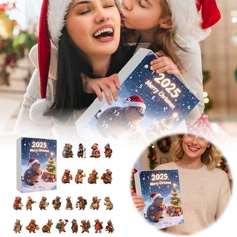 Calendrier De Lavent Capybara - 24 Ornaments En Acrylique 3D - Décoration De Noël - Cadeau Collectible Pour Enfants Et Adultes - Lot De 1 (1/5)