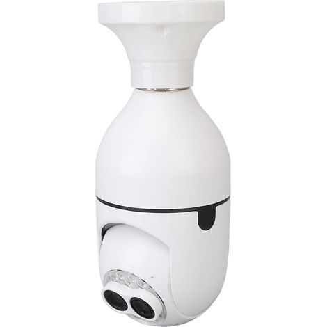 Caméra de sécurité ampoule double objectif 2MP HD zoom 5x vision nocturne culot E27, caméra de surveillance WiFi AC110‑230V (1/5)