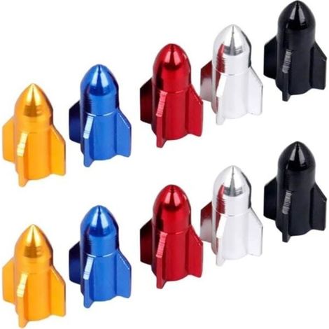 Pack of 10 valve caps for road and mountain bikes, assorted colors. - AquaForge (1/4)