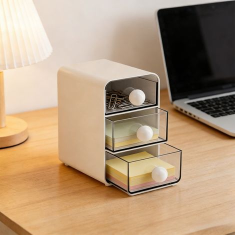 Transparente Aufbewahrungsbox mit Deckel, Schreibtischschubladen-Organizer, Lösung zur Aufbewahrung von Teebeuteln, Kaffeekapseln, Schreibwaren und Kalendern (1/4)