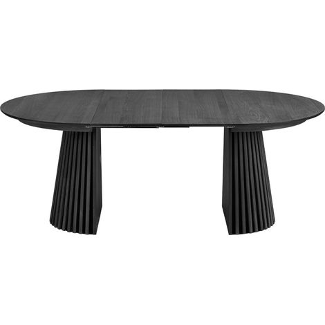 KAIRN- Table extensible 6/8 personnes ø120cm (160/200) chêne noir (1/5)