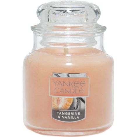 Vela Yankee Candle pequeña en frasco de mandarina y vainilla, 104 g