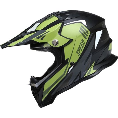 Casque de moto, protection contre les impacts, design léger, vert armée, L (1/2)