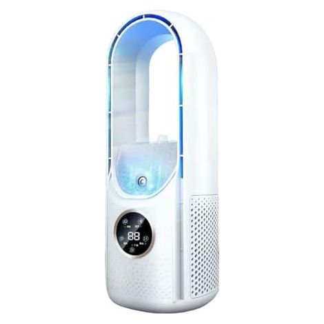 Ventilator Leise, Rotorloser Ventilator mit mit Luftreiniger, 6 Geschwindigkeiten, 9H Timer, USB-Aufladung, 35dB, LED-Display, kühlender ventilato für Büro, Zuhause und Schlafzimmer (1/5)