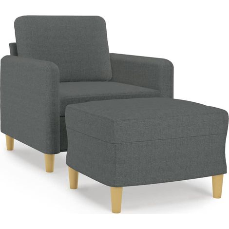 Maison Exclusive - Sessel mit Hocker Dunkelgrau 60 cm Stoff