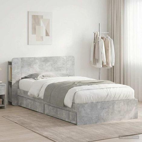 vidaXL Estructura de cama con almacenamiento Gris Hormigón 90 x 190 cm (1/5)