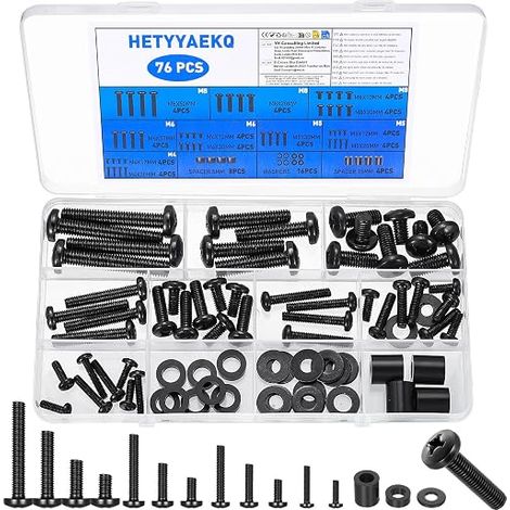 TV Mounting Screws Kit, M4 M5 M6 M8 Universal TV Mounting Hardware Kit, Bolts Wall Mount Screws, VESA Screws for TV Wall Mounts, TVs Monitor Up to 80 Inches (1/5)
