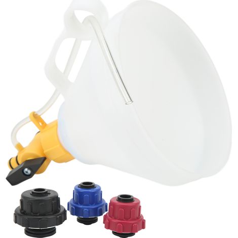 Entonnoir de Remplissage Antifuite pour Liquide de Refroidissement, Kit de Remplissage pour Système de Refroidissement Moteur avec 3 Adaptateurs Compatible Ford