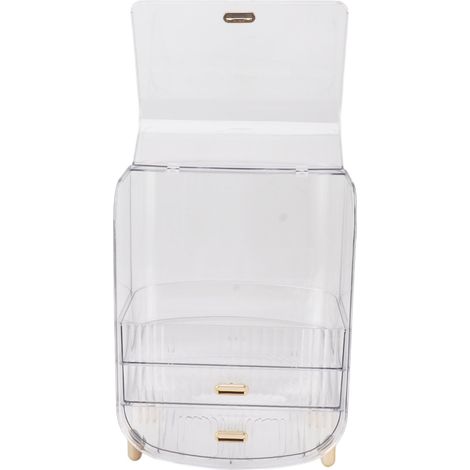 Organisateur de beauté maison dortoir commode mallette de rangement masque Facial rouge à lèvres couvercle tiroirs étagère de produits Transparent (1/5)