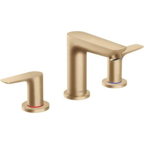 HANSGROHE Talis E 150 mezclador de lavabo, 3 agujeros, con vaciador automático y extraíble, bronce cepillado (1/3)