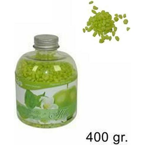 TrAdE Shop Traesio - Set 2 Pezzi Pietrisco Profumato In Bottiglia 400gr Fragranza Mela Decoro Pietra -