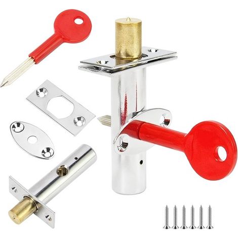 1 cerrojo de seguridad para puerta, cerrojo de embutir con llave de estrella, cerrojo antirrobo para puertas, 60 mm x 30 mm (1/5)