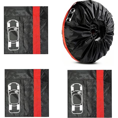4-Piece Tyre Bags, 19-23 Inch Car Tyre Cover, 80 cm Diameter, Large Wheel Cover, with Handle, Suitable for Protecting Car Rims Couvre Roues Voiture Diamètre 80 cm avec Poignée, Protection Jantes pour (1/5)