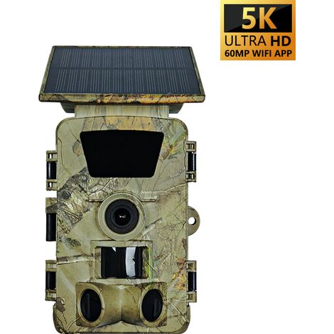 Caméra de surveillance de chasse extérieure intégrée à énergie solaire 5K+60MP+MP4, caméra anti-chasse - PR903W-5K-MP4