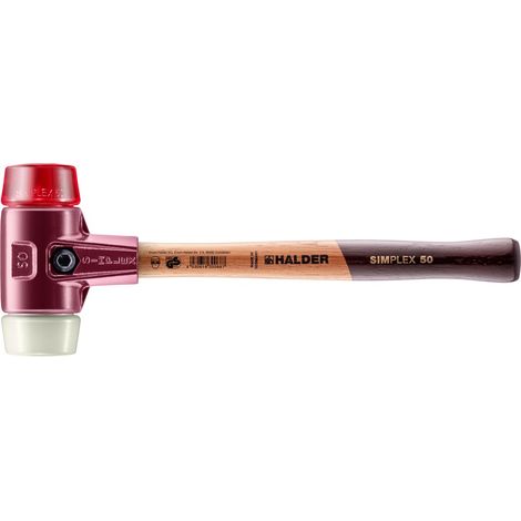 HALDER SIMPLEX Schonhammer Ø 50 mm Plastik rot / Nylon mit Tempergussgehäuse (1/5)