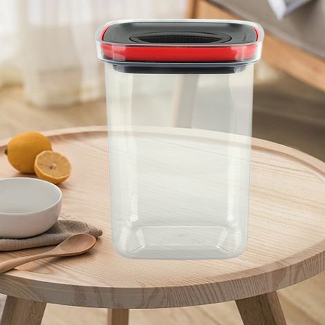 Bocal transparent hermétique, bocal à lait en poudre, bocal alimentaire, boîte de conservation des céréales de cuisine, taille moyenne, noir. (1/5)