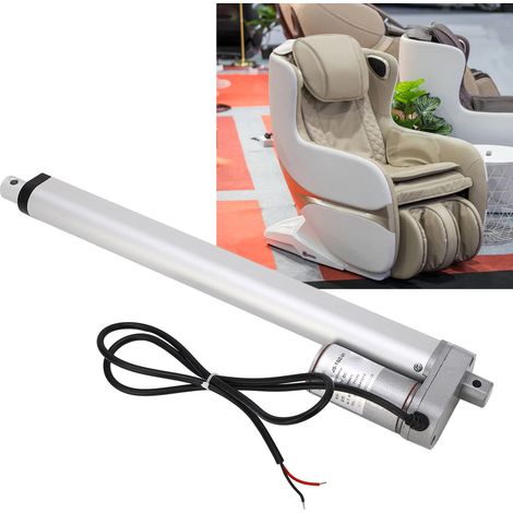 Tige de poussée électrique JS-TGZ-U1 300 mm 12 V pour fauteuil de massage, blanche, configuration à engrenages métalliques 750 N, moteur de tige de poussée + contrôleur, télécommande (avec batterie in (1/5)