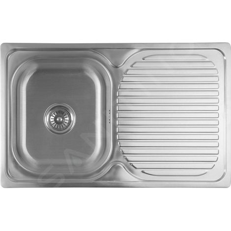 Aqualine - Evier 78x48 cm, acier inoxydable AQ7848B (1/5)