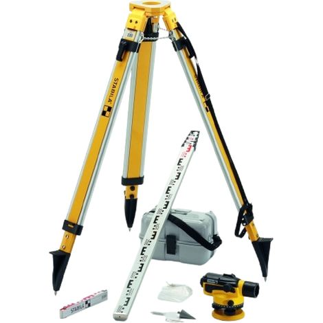 Stabila Optisches Nivellier OLS 26, Baustativ BST-S 8-teiliges Set inkl. Zubehör (1/3)