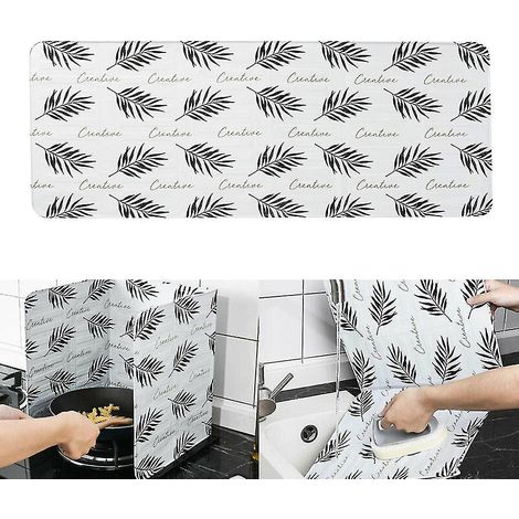 Pare-éclaboussures pliable pour cuisine, protection anti-graisses, blanc (1/5)