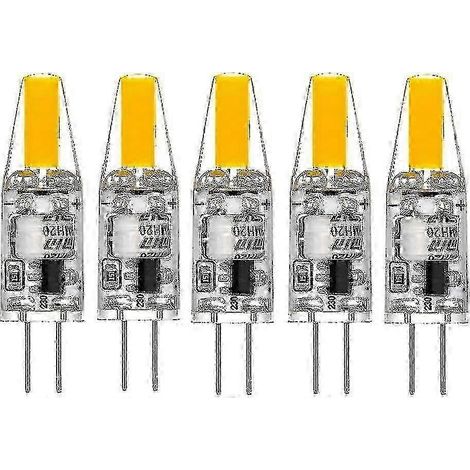 Ampoules LED G4 améliorées - 220 V 3 W, blanc chaud 2700 K, construction en silicone, remplace les halogènes 30 W, lot de 5 unités (1/5)