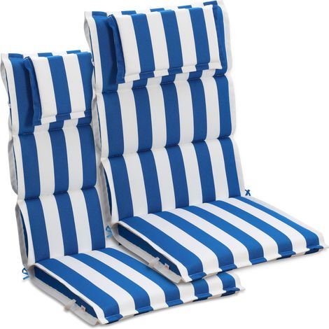 Aoodor Outdoor-Stuhlkissen mit hoher Rückenlehne und Kopfstütze, 2er-Set, geflanschte Sitzkissen für Schaukelstühle, Adirondack- und Essstühle, 120×52×6 cm (1/5)