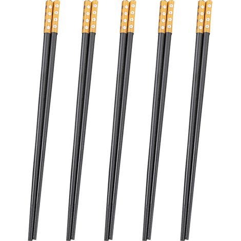 Baguettes réutilisables, lot de 5 paires de baguettes en fibre de verre, baguettes chinoises, antidérapantes, faciles à utiliser