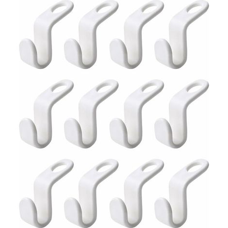 Platzsparende Kleiderbügelhaken, Aufhängeverbindung, Verlängerungsclips für Kleiderschränke, Kleiderorganizer, Kleiderbügelverlängerungshaken, platzsparende Kleiderbügel (12 Stück)