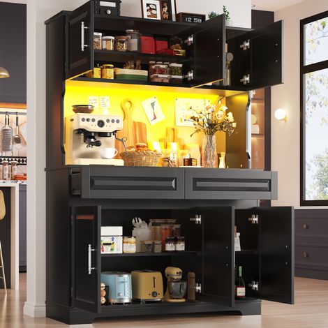 mobile credenza 108x40x180 con LED app nero OKMYHOME (1/5)