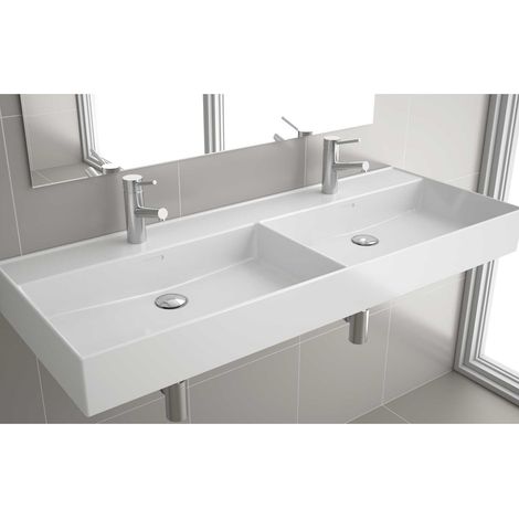 Salgar Waschtisch VENETO 1210 doppelt PORZELLAN WEIß 1210 x 120 x 460 mm (1/5)