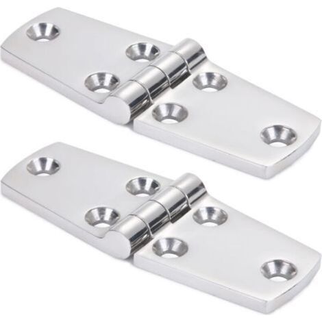Marine Monture Charnières de Portes Acier Inoxydable Charnière inox de Bateau de Trappe Matériel À toute épreuve Charnière Marine de Bateau Plateforme Cabinet SUS316 38 mm x 102 mm 2pcs (1/4)