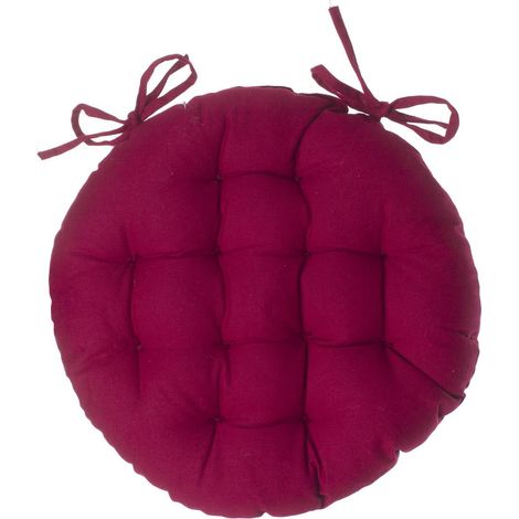 Cuscino per sedia rotondo, 38 cm, rosso