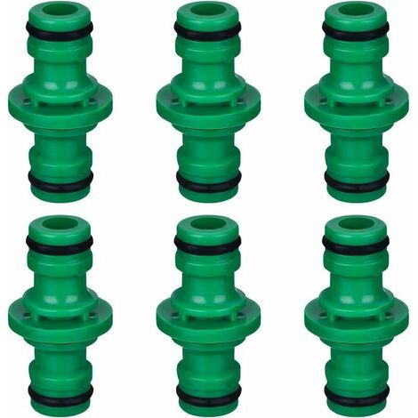 6 Pieces Double Male Hose Connector Pipe Fittings for Joining Garden Hose Tube (Green) (1/5)