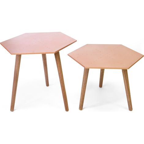 Table basse set de 2 cuivre 45x50x50cm (1/2)
