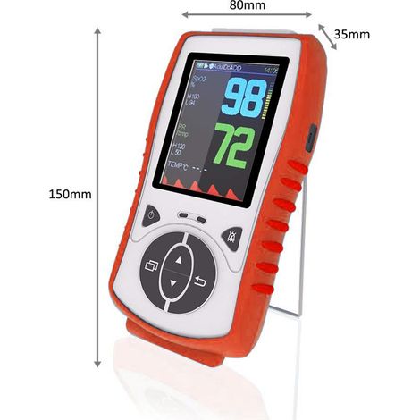Pulsossimetro veterinario portatile con display LCD da 2,8", monitor dei segni vitali per SpO2/frequenza cardiaca/temperatura, batteria ricaricabile - uso veterinario (1/4)