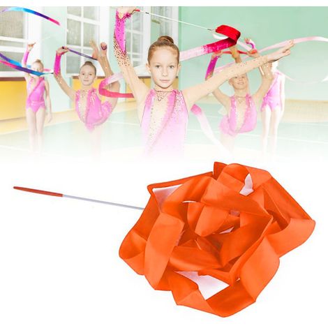 Ruban de gymnastique 4m orange pour enfants, ruban de danse streamer 13.12 pieds (1/5)