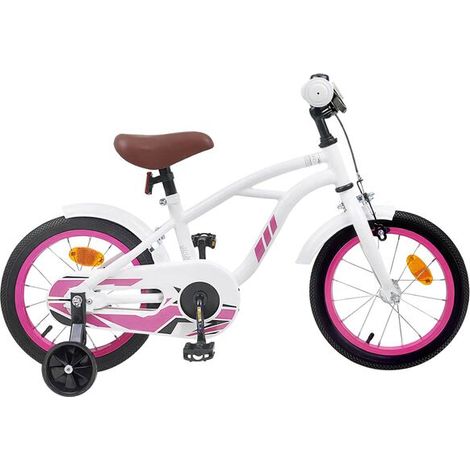 Vélo enfant 16 pouces, convient aux enfants de 4 à 6 ans, blanc.