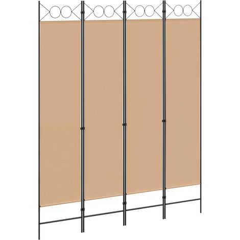 Separador de habitación de 4 paneles Beige 160 x 200 cm Tela vidaXL