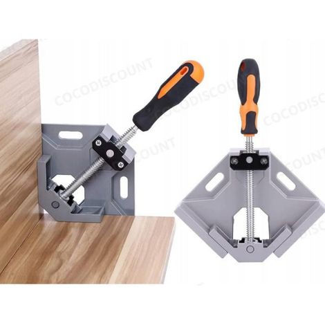 Cobye - Lot de 2 pinces à angle droit 90 degrés métal solide poignée métallique outil de serrage menuiserie soudure bricolage (1/5)