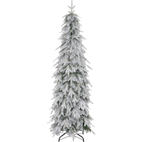 Sapin de Noël artificiel de 180 cm, ressemblant à un vrai sapin avec 600 branches denses, neige artificielle, ouverture pour voiture (1/5)