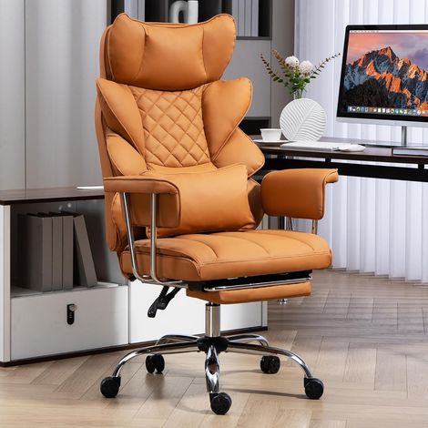 DYHOME ergonomischer und komfortabler Bürostuhl mit Fußstütze, Tragkraft bis zu 227 kg (500 lbs), Chefsessel für große Personen mit höhenverstellbarer Kopfstütze und Lendenwirbelstütze, verstellbarer (1/5)