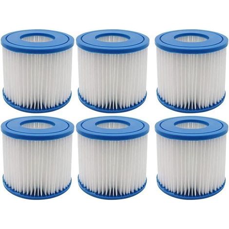 Lot de 6 cartouches de filtre de piscine type Adapté à Bestway I Compatible Summer Waves Technologie Dirt-Lock pour filtration optimale (1/5)
