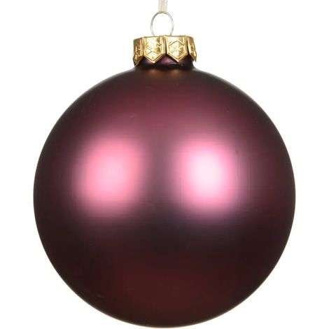 Sfera natalizia in vetro rosa scuro opaco Ø10 cm