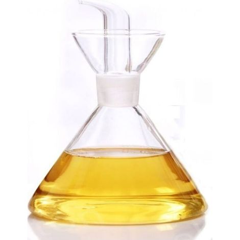 Distributeur d'huile d'olive en verre avec buse de bouteille goutte à goutte - Bouteilles distributrices d'huile pour la cuisine - Distributeur d'huile d'olive en verre (1/5)